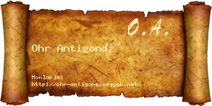 Ohr Antigoné névjegykártya